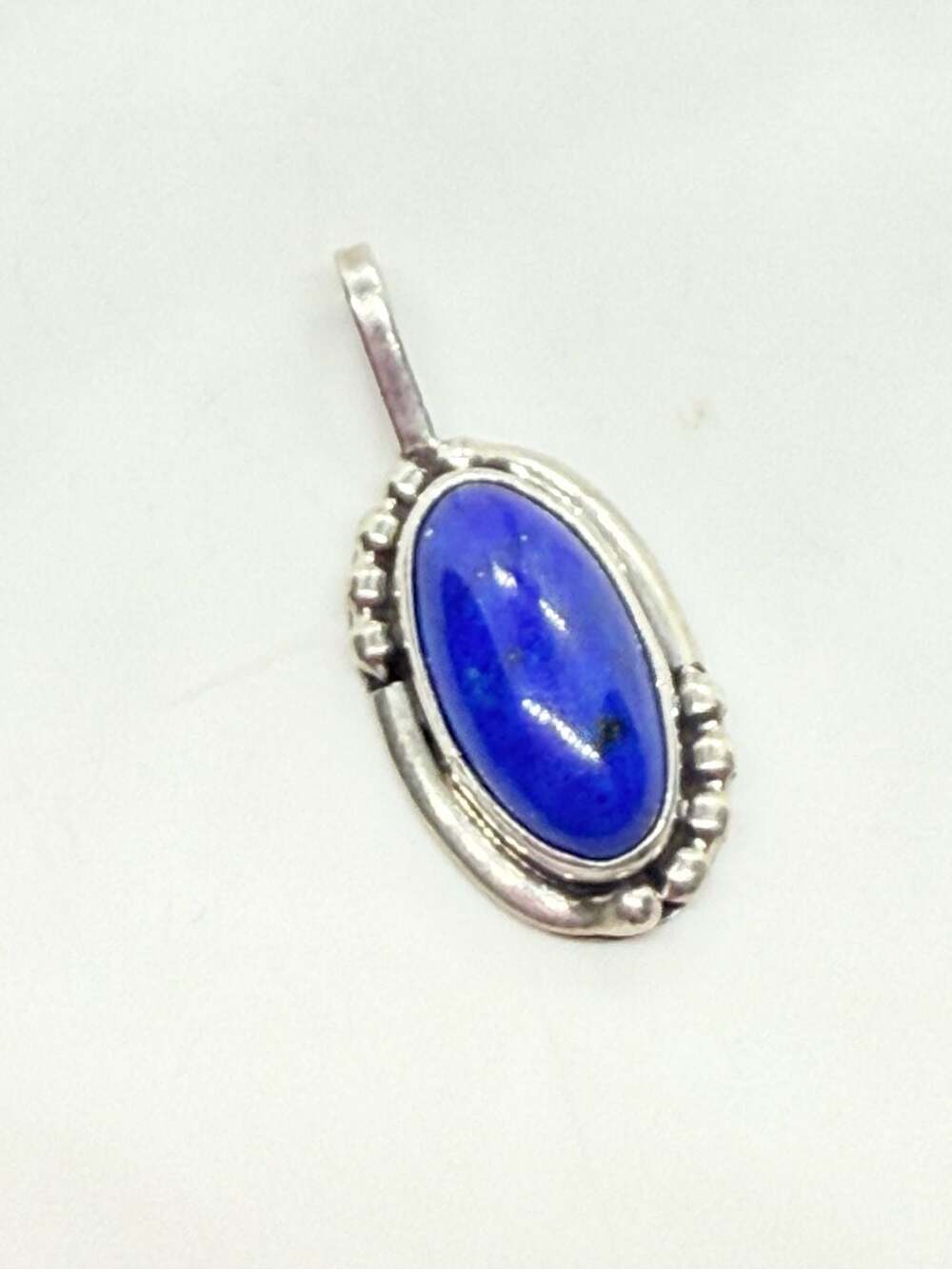 HB Sterling Silver Lapis Lazuli Oval Pendant
